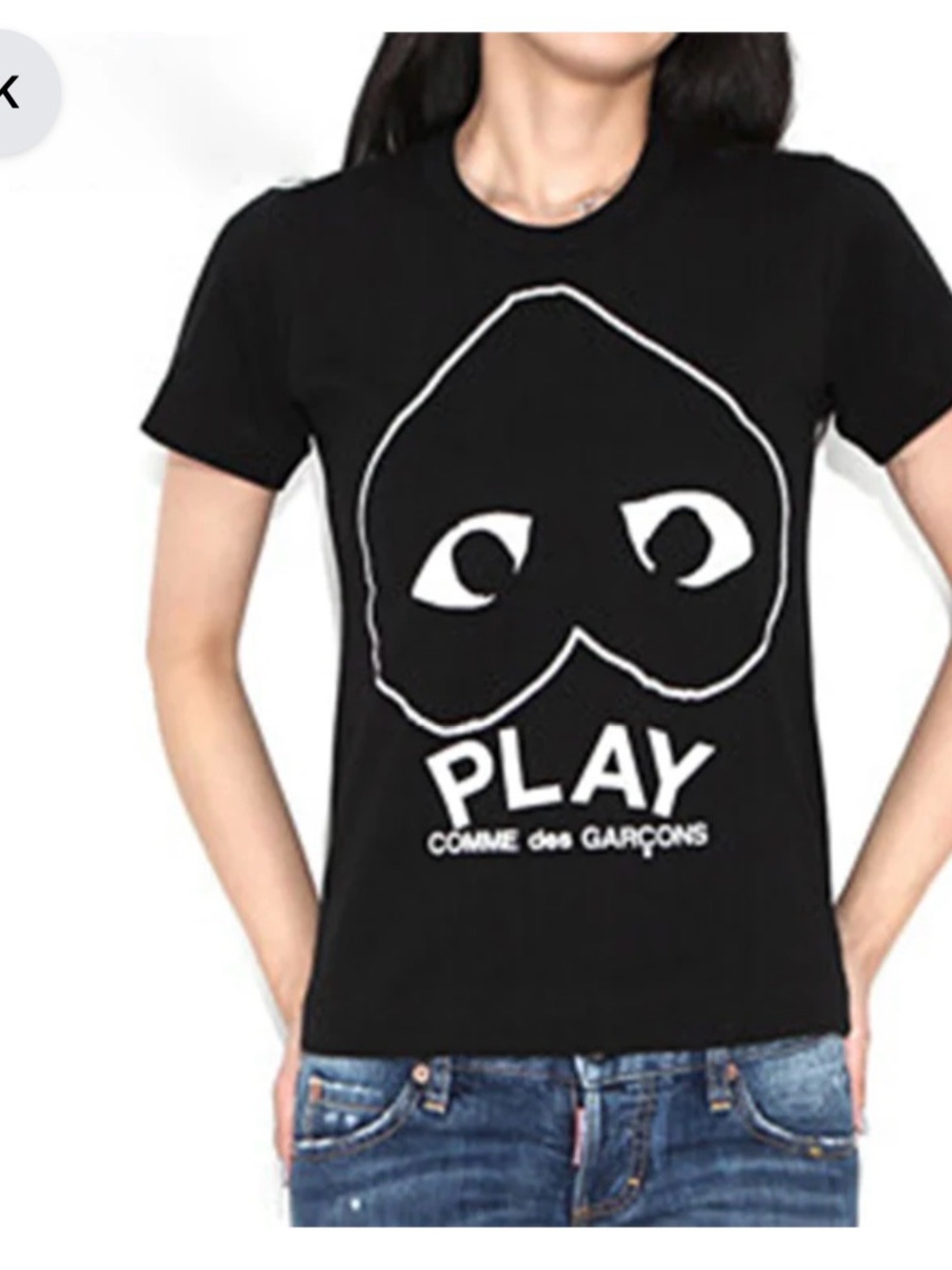COMME des GARCONS PLAY Women Inverted Heart Logo T-Shirt 'Black'